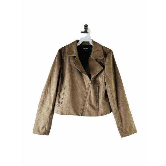 J. Crew Faux Suede Leather Jacket - Brown Sz Small, Like New - Picture 1 of 5